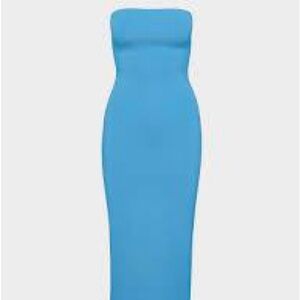 Aritzia Strapless Blue Midi Dress